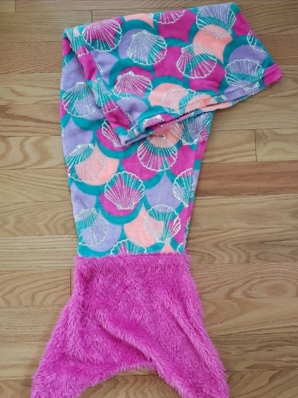 Kids Pink & Purple Mermaid Tail Blanket - Soft Cozy Sleep Sack